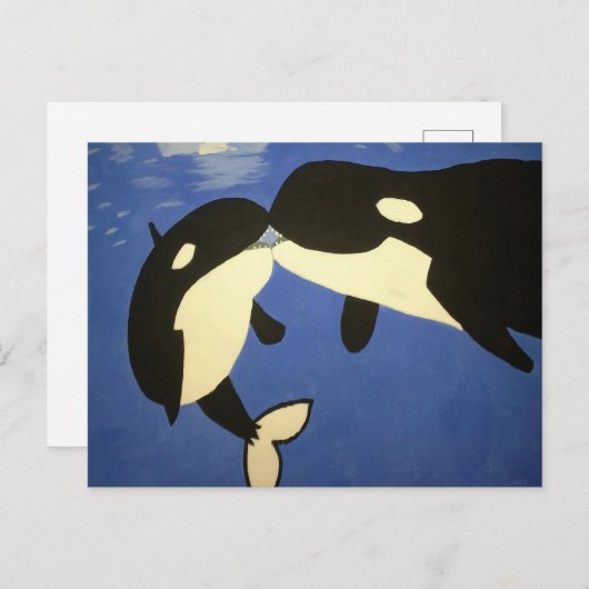 Stomme walvissen briefkaart (Voorkant / Achterkant)