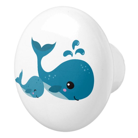 Stomme walvissen keramische knop (Rechts)