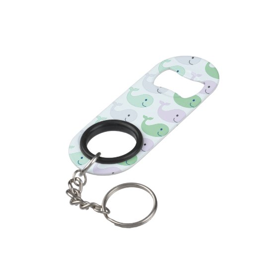 Stomme walvissen sleutelhanger flessenopener (Achterkant Gekanteld)