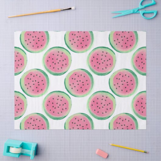 Stomme watermeloenen op witte ontkoppeling tissuepapier (Craft)