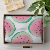 Stomme watermeloenen op witte ontkoppeling tissuepapier (Geschenk)