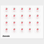Stomme Waterverf aardbei Dank je Birthday Gift Ronde Sticker (Vel)