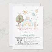 Stomme Waterverf Bunny Gender Neutral Baby shower Kaart (Voorkant)