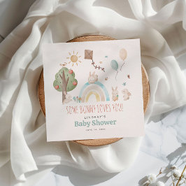 Stomme Waterverf Bunny Gender Neutral Baby shower Servet