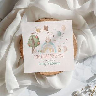 Stomme Waterverf Bunny Gender Neutral Baby shower Servet