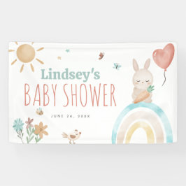 Stomme Waterverf Bunny Gender Neutral Baby shower Spandoek