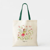 Stomme Waterverf Fairy and Pink Flowers Tote Bag (Achterkant)