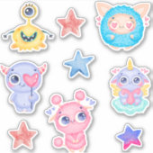 Stomme waterverf monsters stickers verpakking (Voorkant)