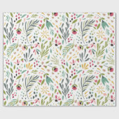 Stomme Waterverven Lente bloemen en luiken Cadeaupapier (Vlak)