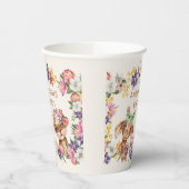 Stomme wilde dieren Giraffe tijgerbloemen afgelope Papieren Bekers (Links)