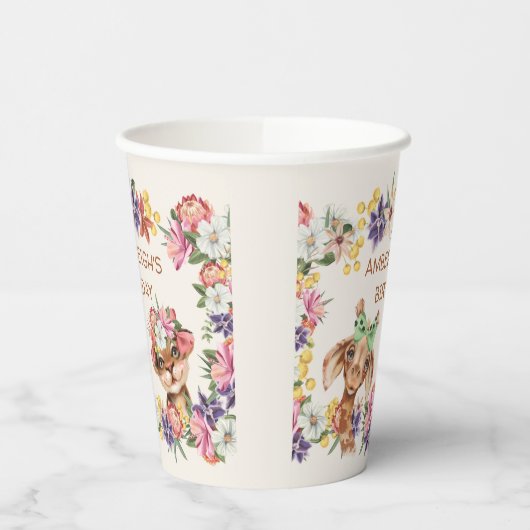 Stomme wilde dieren Giraffe tijgerbloemen afgelope Papieren Bekers (Links)