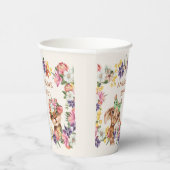 Stomme wilde dieren Giraffe tijgerbloemen afgelope Papieren Bekers (Rechts)