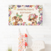 Stomme wilde dieren Giraffe tijgerbloemen afgelope Spandoek (Insitu)