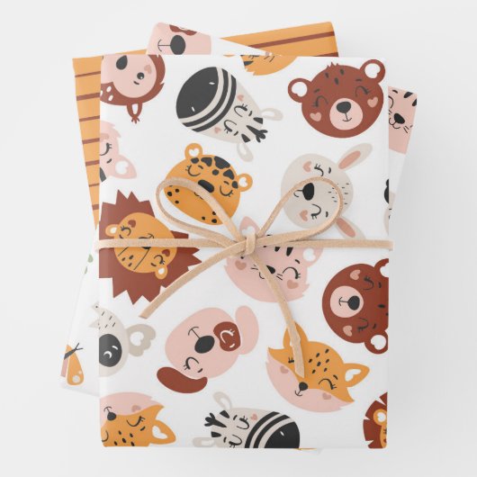 Stomme wilde dieren inpakpapier vel (In situ)