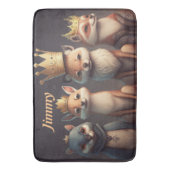 Stomme wilde dieren met kronen badmat (Voorkant Verticaal)