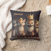 Stomme wilde dieren met kronen en kussen (Deken)