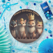 Stomme wilde dieren met kronen papieren bordje (Feest)