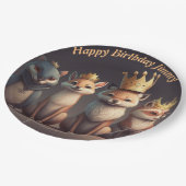 Stomme wilde dieren met kronen papieren bordje (Gekanteld)