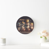 Stomme wilde dieren met kronen ronde klok (Huis)