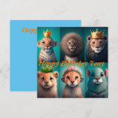 Stomme wilde dieren met kroonblauwe kroonblauwe (Voorkant / Achterkant)