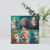 Stomme wilde dieren met kroonblauwe kroonblauwe (Staand voorkant)