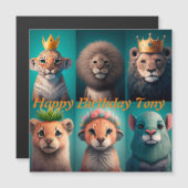 Stomme wilde dieren met kroonblauwe kroonblauwe (Voorkant / Achterkant)