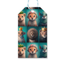 Stomme wilde dieren met kroonblauwe kroonblauwe