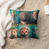 Stomme wilde dieren met kroonblauwe kroonblauwe kussen (Deken)