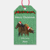 Stomme wilde paarden met kerstcadeau cadeaulabel (Voorkant)