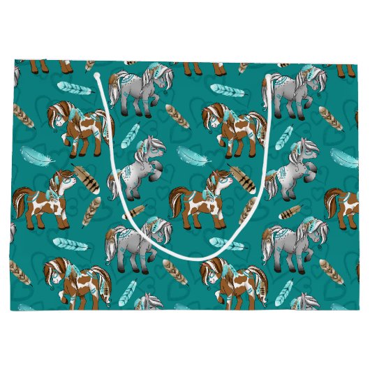 Stomme wilde paarden unisex groot cadeauzakje (Achterkant)