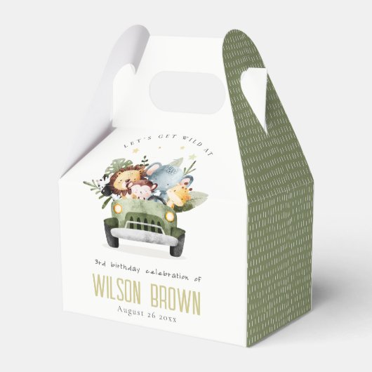 Stomme wilde tropische Oerwouden dieren in de auto Bedankdoosjes (Achterkant)