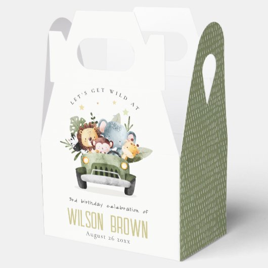 Stomme wilde tropische Oerwouden dieren in de auto Bedankdoosjes (Geopend)