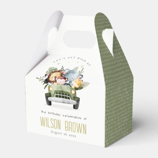 Stomme wilde tropische Oerwouden dieren in de auto Bedankdoosjes (Voorkant Zijde)