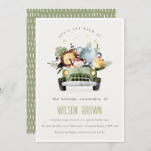 Stomme wilde tropische Oerwouden dieren in de auto Kaart (Voorkant / Achterkant)