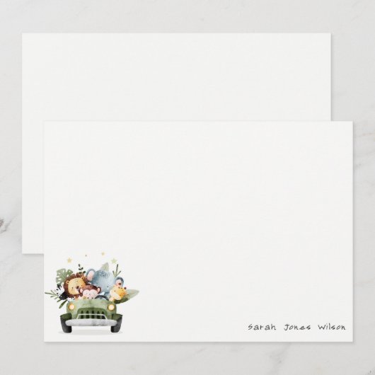 Stomme wilde tropische Oerwouden dieren in de auto Notitiekaartje (Voorkant / Achterkant)