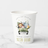 Stomme wilde tropische Oerwouden dieren in de auto Papieren Bekers (Voorkant)