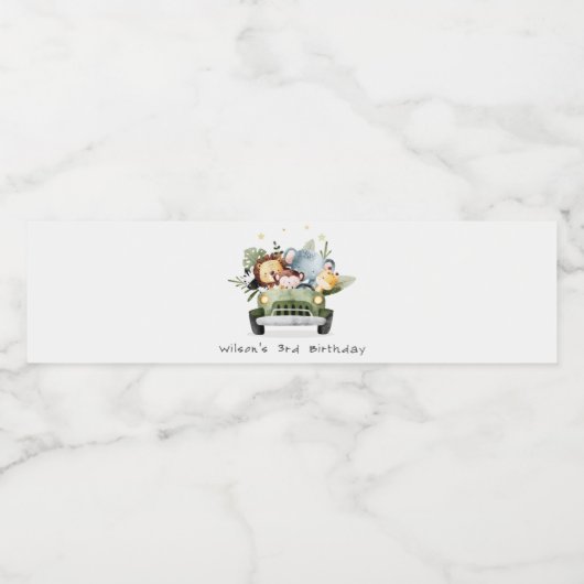 Stomme wilde tropische Oerwouden dieren in de auto Waterfles Etiket (Enkel label)