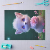 Stomme witte Baby met roze bloemen ontkoppeling Tissuepapier (Craft)