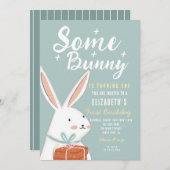 Stomme Witte Bunny die een dag ronddraait Kaart (Voorkant / Achterkant)