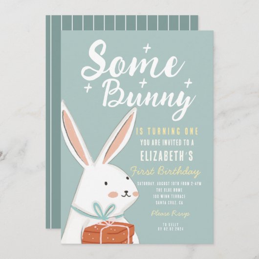 Stomme Witte Bunny die een dag ronddraait Kaart (Voorkant / Achterkant)