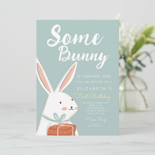 Stomme Witte Bunny die een dag ronddraait Kaart (Staand voorkant)