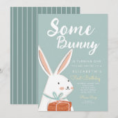 Stomme Witte Bunny die een dag ronddraait Kaart (Voorkant / Achterkant)