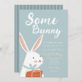 Stomme Witte Bunny die een dag ronddraait Kaart (Voorkant / Achterkant)