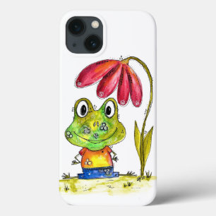 Stomme witte groene kikker onder een rode ventilat Case-Mate iPhone case