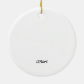 Stomme witte groene kikker onder een rode ventilat keramisch ornament (Achterkant)