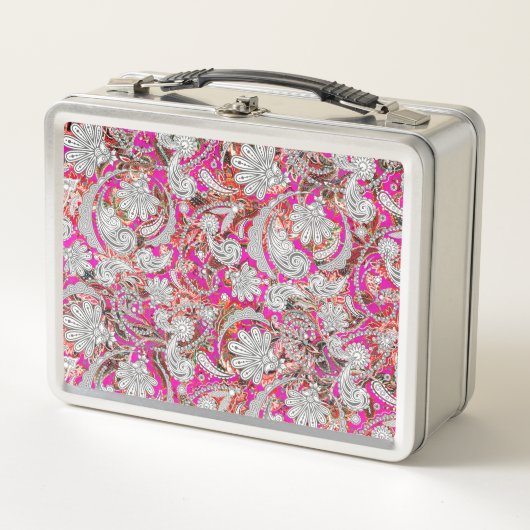 Stomme witte roze paisleypatronen (Voorkant)