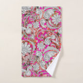 Stomme witte roze paisleypatronen bad handdoek (Handdoek)