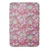 Stomme witte roze paisleypatronen badmat (Voorkant Verticaal)