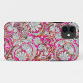Stomme witte roze paisleypatronen Case-Mate iPhone case (Achterkant (horizontaal))
