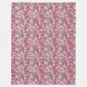 Stomme witte roze paisleypatronen fleece deken (Voorkant)